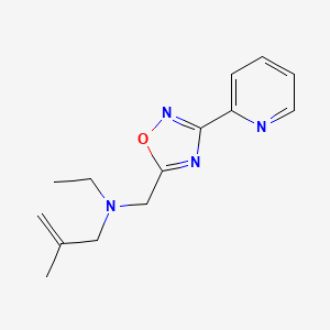 molecular formula C14H18N4O B5102083 N-ethyl-2-methyl-N-{[3-(2-pyridinyl)-1,2,4-oxadiazol-5-yl]methyl}-2-propen-1-amine 