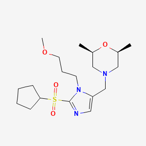 molecular formula C19H33N3O4S B5102118 (2R*,6S*)-4-{[2-(cyclopentylsulfonyl)-1-(3-methoxypropyl)-1H-imidazol-5-yl]methyl}-2,6-dimethylmorpholine 