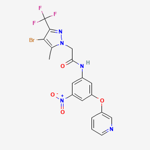 molecular formula C18H13BrF3N5O4 B5102150 2-[4-bromo-5-methyl-3-(trifluoromethyl)-1H-pyrazol-1-yl]-N-[3-nitro-5-(3-pyridinyloxy)phenyl]acetamide 