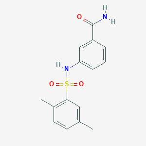 molecular formula C15H16N2O3S B5102157 3-{[(2,5-dimethylphenyl)sulfonyl]amino}benzamide 