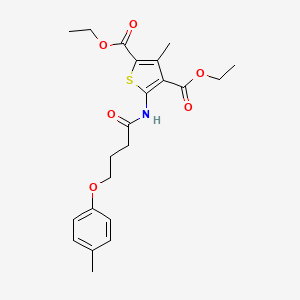molecular formula C22H27NO6S B5102167 diethyl 3-methyl-5-{[4-(4-methylphenoxy)butanoyl]amino}-2,4-thiophenedicarboxylate 