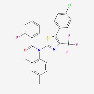 N-[5-(4-chlorophenyl)-4-(trifluoromethyl)-1,3-thiazol-2-yl]-N-(2,4-dimethylphenyl)-2-fluorobenzamide