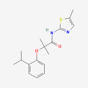 molecular formula C17H22N2O2S B5102180 2-(2-isopropylphenoxy)-2-methyl-N-(5-methyl-1,3-thiazol-2-yl)propanamide 