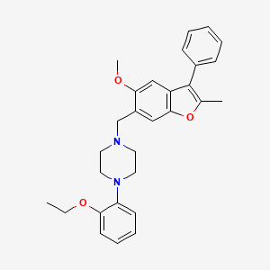 1-(2-ethoxyphenyl)-4-[(5-methoxy-2-methyl-3-phenyl-1-benzofuran-6-yl)methyl]piperazine
