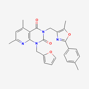 1-(2-furylmethyl)-5,7-dimethyl-3-{[5-methyl-2-(4-methylphenyl)-1,3-oxazol-4-yl]methyl}pyrido[2,3-d]pyrimidine-2,4(1H,3H)-dione