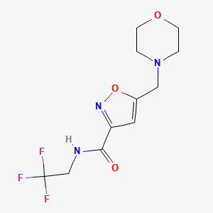 molecular formula C11H14F3N3O3 B5102228 5-(4-morpholinylmethyl)-N-(2,2,2-trifluoroethyl)-3-isoxazolecarboxamide 