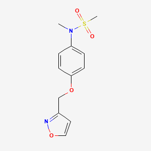 molecular formula C12H14N2O4S B5102244 N-[4-(3-isoxazolylmethoxy)phenyl]-N-methylmethanesulfonamide 