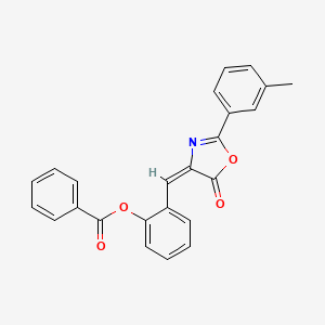 2-{[2-(3-methylphenyl)-5-oxo-1,3-oxazol-4(5H)-ylidene]methyl}phenyl benzoate