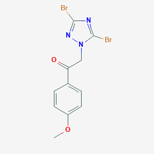 molecular formula C11H9Br2N3O2 B510226 2-(3,5-二溴-1H-1,2,4-三唑-1-基)-1-(4-甲氧基苯基)乙酮 CAS No. 917219-33-1