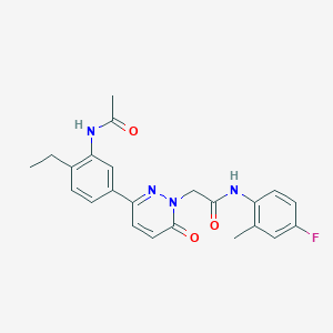 molecular formula C23H23FN4O3 B5102267 2-[3-[3-(acetylamino)-4-ethylphenyl]-6-oxo-1(6H)-pyridazinyl]-N-(4-fluoro-2-methylphenyl)acetamide 