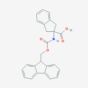 molecular formula C25H21NO4 B051023 2-((((9H-Fluoren-9-yl)methoxy)carbonyl)amino)-2,3-dihydro-1H-indene-2-carboxylic acid CAS No. 135944-07-9