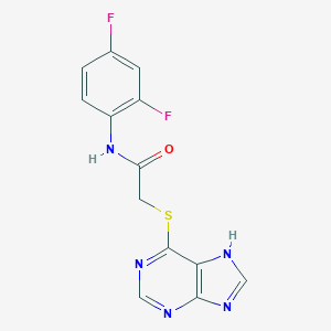 molecular formula C13H9F2N5OS B510230 N-(2,4-difluorophenyl)-2-(9H-purin-6-ylsulfanyl)acetamide CAS No. 917219-81-9