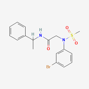 molecular formula C17H19BrN2O3S B5102309 N~2~-(3-bromophenyl)-N~2~-(methylsulfonyl)-N~1~-(1-phenylethyl)glycinamide 