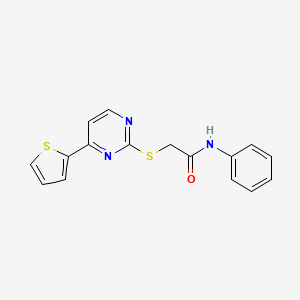 molecular formula C16H13N3OS2 B5102315 N-phenyl-2-{[4-(2-thienyl)-2-pyrimidinyl]thio}acetamide 