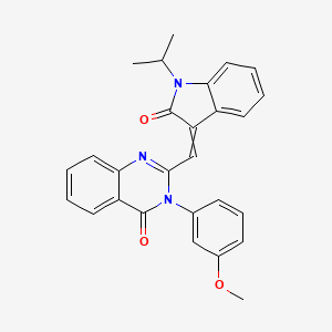 2-[(1-isopropyl-2-oxo-1,2-dihydro-3H-indol-3-ylidene)methyl]-3-(3-methoxyphenyl)-4(3H)-quinazolinone