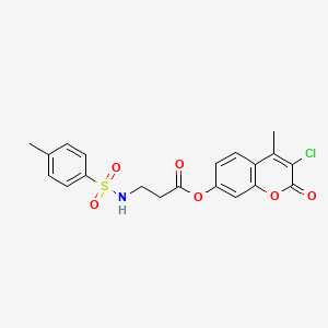 3-chloro-4-methyl-2-oxo-2H-chromen-7-yl N-[(4-methylphenyl)sulfonyl]-beta-alaninate