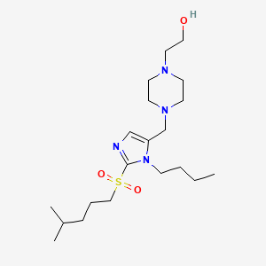 molecular formula C20H38N4O3S B5102360 2-[4-({1-butyl-2-[(4-methylpentyl)sulfonyl]-1H-imidazol-5-yl}methyl)-1-piperazinyl]ethanol 