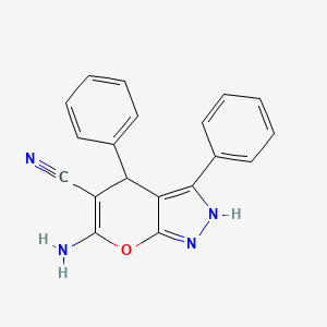 6-amino-3,4-diphenyl-2,4-dihydropyrano[2,3-c]pyrazole-5-carbonitrile