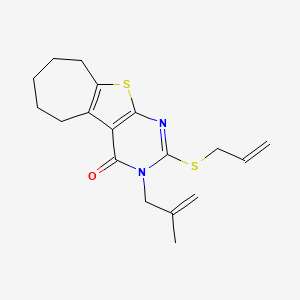 2-(allylthio)-3-(2-methyl-2-propen-1-yl)-3,5,6,7,8,9-hexahydro-4H-cyclohepta[4,5]thieno[2,3-d]pyrimidin-4-one