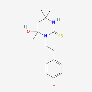 molecular formula C15H21FN2OS B5102388 1-[2-(4-fluorophenyl)ethyl]-6-hydroxy-4,4,6-trimethyltetrahydro-2(1H)-pyrimidinethione 