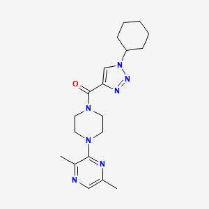 molecular formula C19H27N7O B5102405 3-{4-[(1-cyclohexyl-1H-1,2,3-triazol-4-yl)carbonyl]-1-piperazinyl}-2,5-dimethylpyrazine 