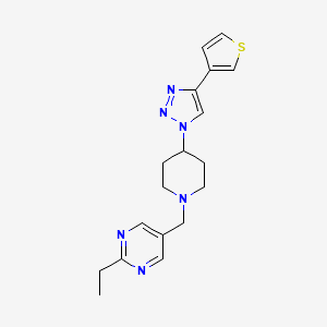 molecular formula C18H22N6S B5102415 2-ethyl-5-({4-[4-(3-thienyl)-1H-1,2,3-triazol-1-yl]-1-piperidinyl}methyl)pyrimidine trifluoroacetate 