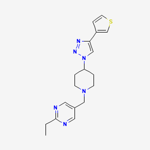 2-ethyl-5-({4-[4-(3-thienyl)-1H-1,2,3-triazol-1-yl]-1-piperidinyl}methyl)pyrimidine trifluoroacetate