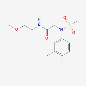 molecular formula C14H22N2O4S B5102432 N~2~-(3,4-dimethylphenyl)-N~1~-(2-methoxyethyl)-N~2~-(methylsulfonyl)glycinamide 