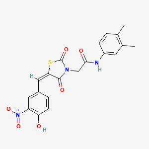 molecular formula C20H17N3O6S B5102439 N-(3,4-dimethylphenyl)-2-[5-(4-hydroxy-3-nitrobenzylidene)-2,4-dioxo-1,3-thiazolidin-3-yl]acetamide 