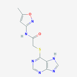 molecular formula C11H10N6O2S B510245 N-(5-methyl-3-isoxazolyl)-2-(9H-purin-6-ylsulfanyl)acetamide CAS No. 917217-00-6