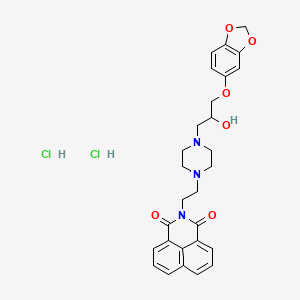 molecular formula C28H31Cl2N3O6 B5102454 2-(2-{4-[3-(1,3-benzodioxol-5-yloxy)-2-hydroxypropyl]-1-piperazinyl}ethyl)-1H-benzo[de]isoquinoline-1,3(2H)-dione dihydrochloride 