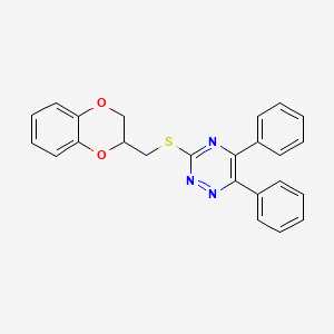 molecular formula C24H19N3O2S B5102459 3-[(2,3-dihydro-1,4-benzodioxin-2-ylmethyl)thio]-5,6-diphenyl-1,2,4-triazine CAS No. 330551-85-4
