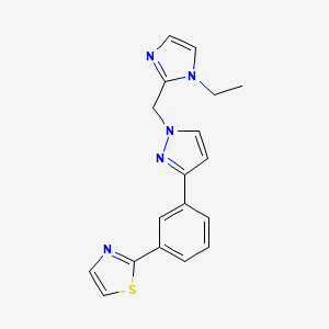 2-(3-{1-[(1-ethyl-1H-imidazol-2-yl)methyl]-1H-pyrazol-3-yl}phenyl)-1,3-thiazole