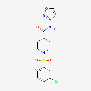 molecular formula C15H15Cl2N3O4S B5102492 1-[(2,5-dichlorophenyl)sulfonyl]-N-3-isoxazolyl-4-piperidinecarboxamide 