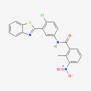 molecular formula C21H14ClN3O3S B5102497 N-[3-(1,3-benzothiazol-2-yl)-4-chlorophenyl]-2-methyl-3-nitrobenzamide 