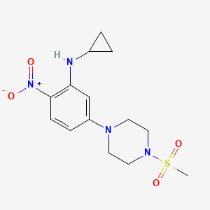 molecular formula C14H20N4O4S B5102503 N-cyclopropyl-5-[4-(methylsulfonyl)-1-piperazinyl]-2-nitroaniline 