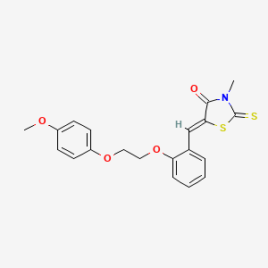 molecular formula C20H19NO4S2 B5102514 5-{2-[2-(4-methoxyphenoxy)ethoxy]benzylidene}-3-methyl-2-thioxo-1,3-thiazolidin-4-one 