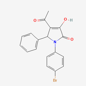 molecular formula C18H14BrNO3 B5102521 4-acetyl-1-(4-bromophenyl)-3-hydroxy-5-phenyl-1,5-dihydro-2H-pyrrol-2-one 