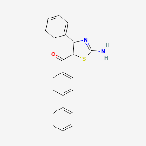 molecular formula C22H18N2OS B5102523 (2-amino-4-phenyl-4,5-dihydro-1,3-thiazol-5-yl)(4-biphenylyl)methanone 