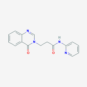 molecular formula C16H14N4O2 B510253 3-(4-oxoquinazolin-3-yl)-N-pyridin-2-ylpropanamide CAS No. 878418-75-8