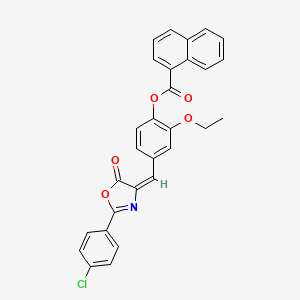 4-{[2-(4-chlorophenyl)-5-oxo-1,3-oxazol-4(5H)-ylidene]methyl}-2-ethoxyphenyl 1-naphthoate