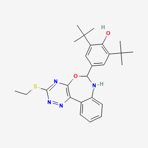 2,6-di-tert-butyl-4-[3-(ethylthio)-6,7-dihydro[1,2,4]triazino[5,6-d][3,1]benzoxazepin-6-yl]phenol