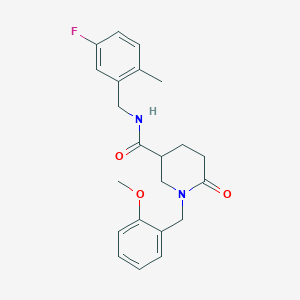 molecular formula C22H25FN2O3 B5102545 N-(5-fluoro-2-methylbenzyl)-1-(2-methoxybenzyl)-6-oxo-3-piperidinecarboxamide 