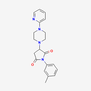 molecular formula C20H22N4O2 B5102554 1-(3-methylphenyl)-3-[4-(2-pyridinyl)-1-piperazinyl]-2,5-pyrrolidinedione 