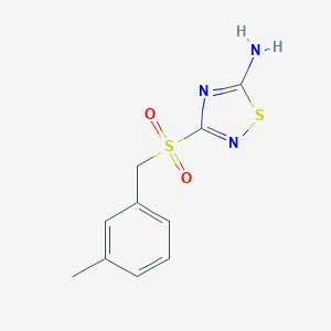 molecular formula C10H11N3O2S2 B510257 3-[(3-Methylbenzyl)sulfonyl]-1,2,4-thiadiazol-5-amine CAS No. 919970-45-9