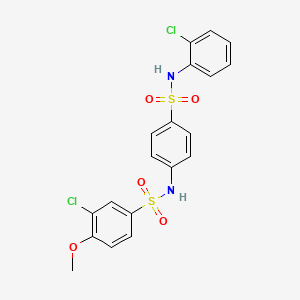 molecular formula C19H16Cl2N2O5S2 B5102578 3-chloro-N-(4-{[(2-chlorophenyl)amino]sulfonyl}phenyl)-4-methoxybenzenesulfonamide 