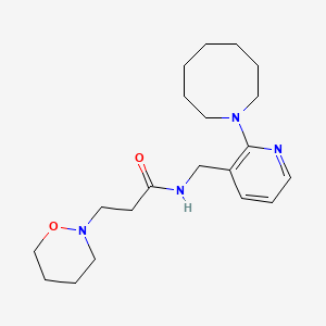 N-{[2-(1-azocanyl)-3-pyridinyl]methyl}-3-(1,2-oxazinan-2-yl)propanamide