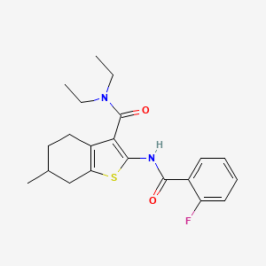 N,N-diethyl-2-[(2-fluorobenzoyl)amino]-6-methyl-4,5,6,7-tetrahydro-1-benzothiophene-3-carboxamide