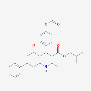 isobutyl 4-[4-(acetyloxy)phenyl]-2-methyl-5-oxo-7-phenyl-1,4,5,6,7,8-hexahydro-3-quinolinecarboxylate