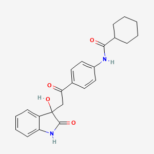 molecular formula C23H24N2O4 B5102635 N-{4-[2-(3-hydroxy-2-oxo-2,3-dihydro-1H-indol-3-yl)acetyl]phenyl}cyclohexanecarboxamide 